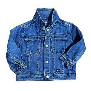 VINTAGE 90s Tommy Hilfiger Baby Boy’s Graphic Blue Denim Jean Jacket 18-24M